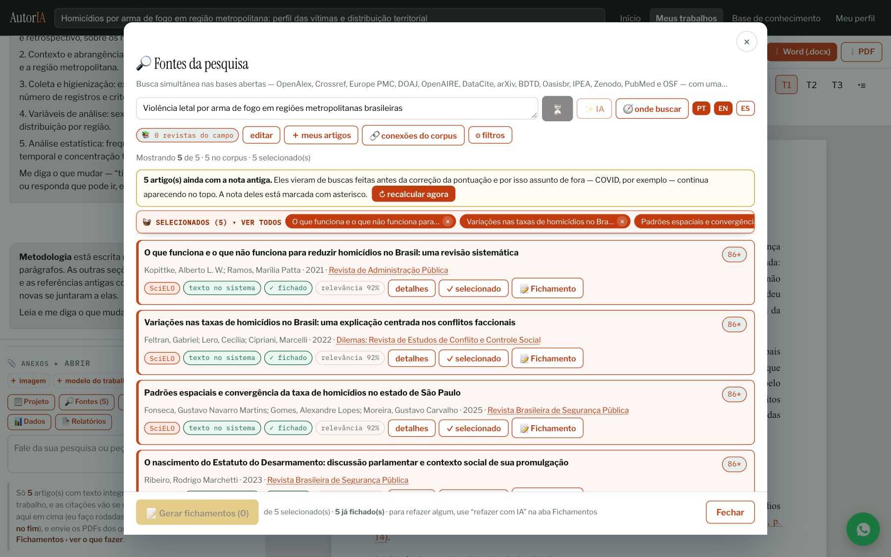 Busca simultânea em quinze bases, com o Qualis ao lado de cada resultado.